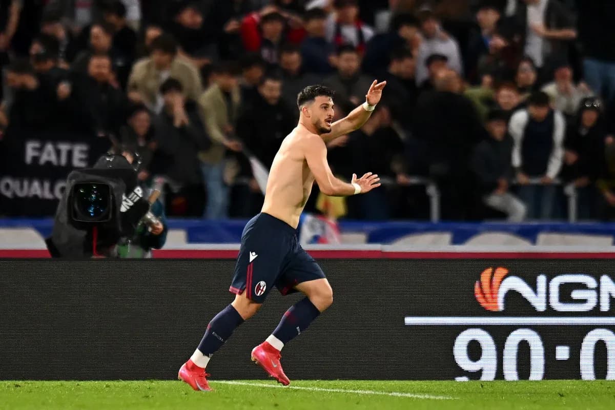 Jugador de Bologna celebrando un gol