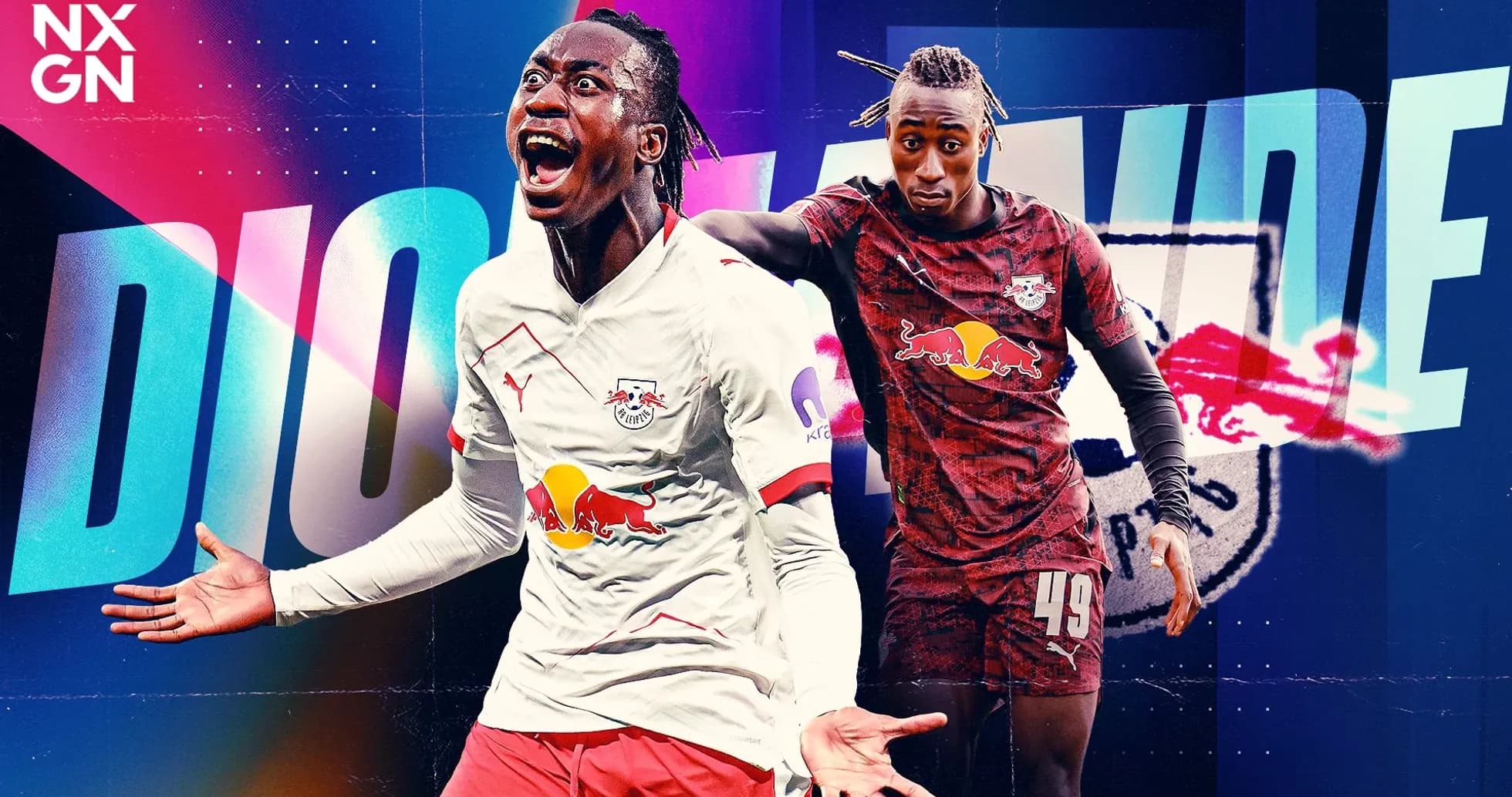 Dio Mavunde jugando para RB Leipzig en acción