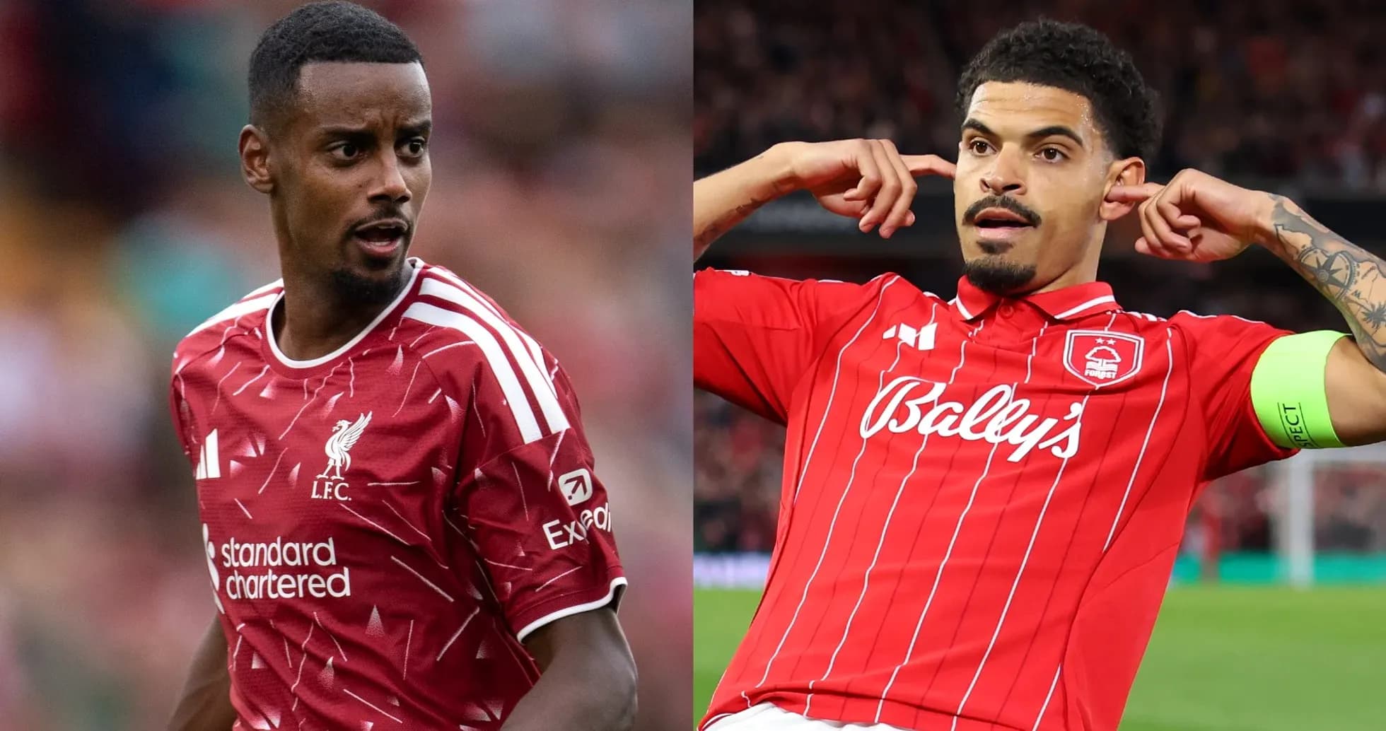 Jugadores de Liverpool y Nottingham Forest en partido