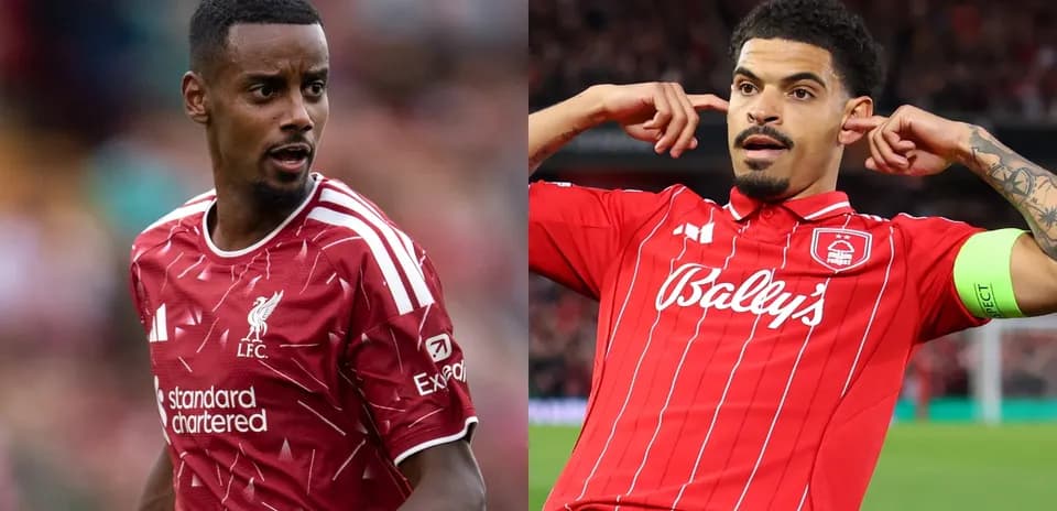 Jugadores de Liverpool y Nottingham Forest en partido