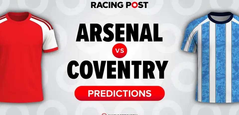Camisas de Arsenal y Coventry con texto de predicciones