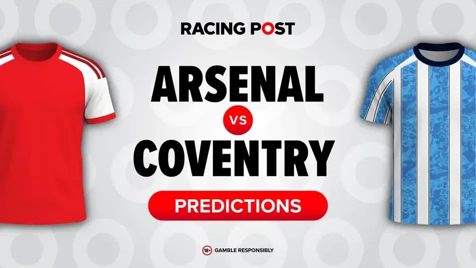 Camisas de Arsenal y Coventry con texto de predicciones