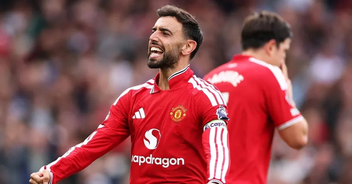 Bruno Fernandes celebrando durante un partido de fútbol
