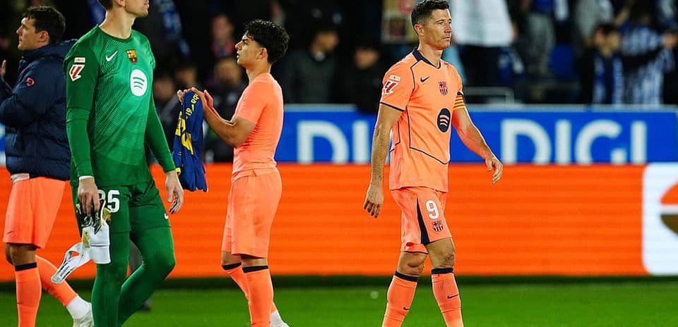 Jugadores de Barcelona tras el partido