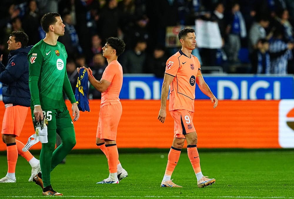 Jugadores de Barcelona tras el partido