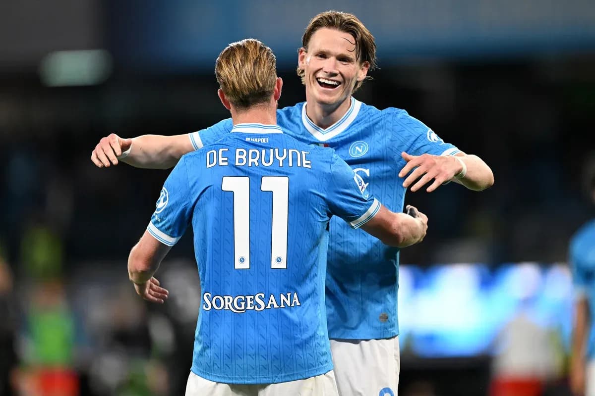 Jugadores de Napoli celebrando un gol