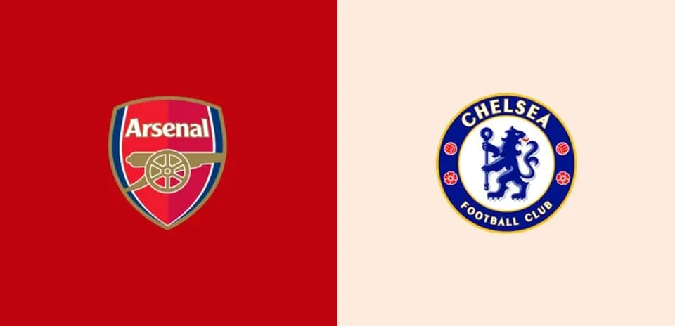 Logos de Arsenal y Chelsea en fondo contrastante