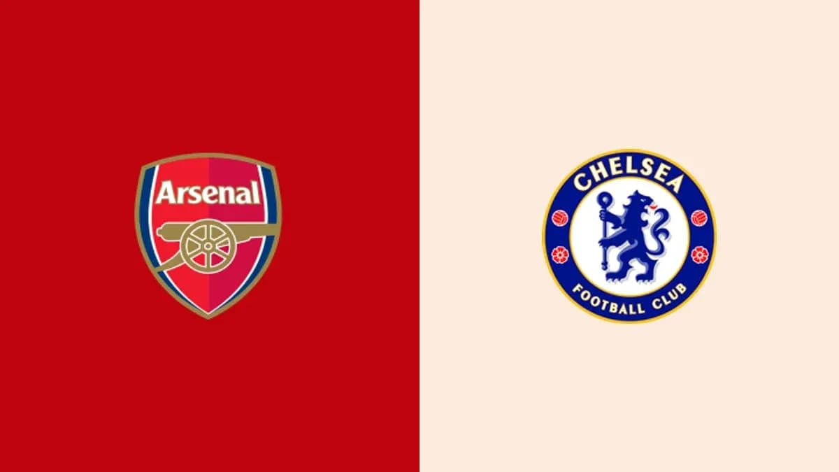 Logos de Arsenal y Chelsea en fondo contrastante
