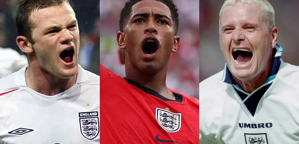 Tres jugadores de Inglaterra gritando en partidos