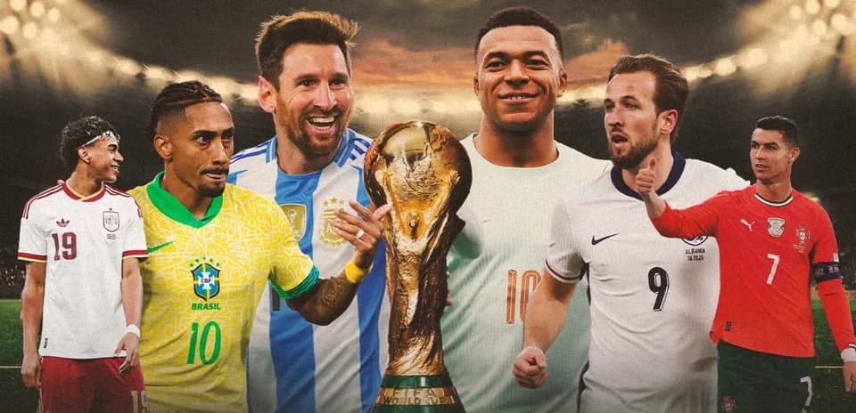 Jugadores destacados junto a la Copa Mundial de la FIFA