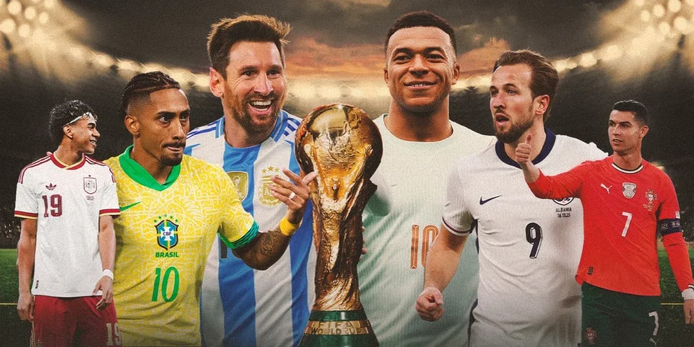 Jugadores destacados junto a la Copa Mundial de la FIFA