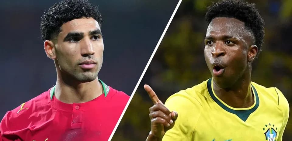 Achraf Hakimi y Vinícius Júnior en acción