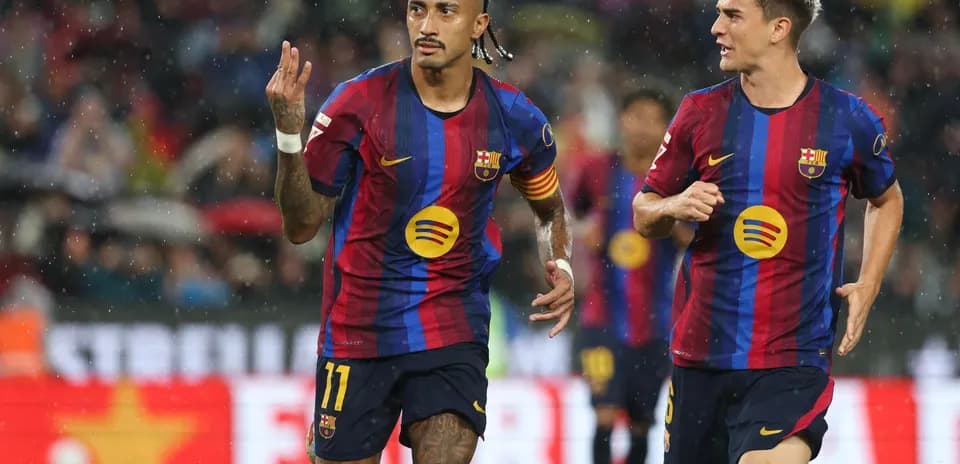 Jugadores del Barcelona celebrando un gol