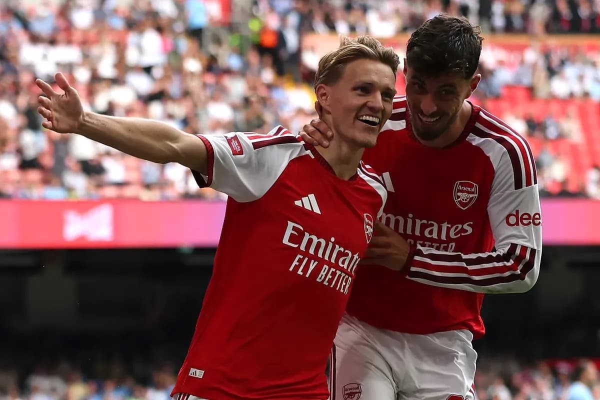 Jugadores de Arsenal celebrando un gol en el estadio