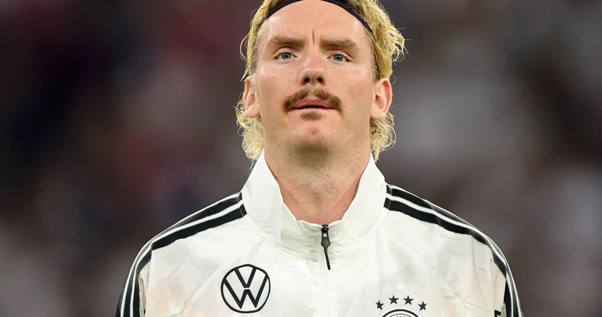 Jugador de Alemania en uniforme durante el partido