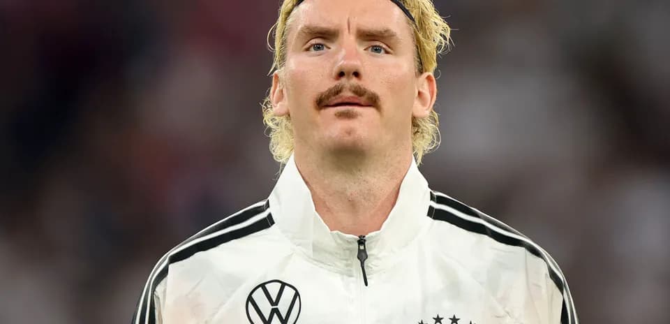 Jugador de Alemania en uniforme durante el partido