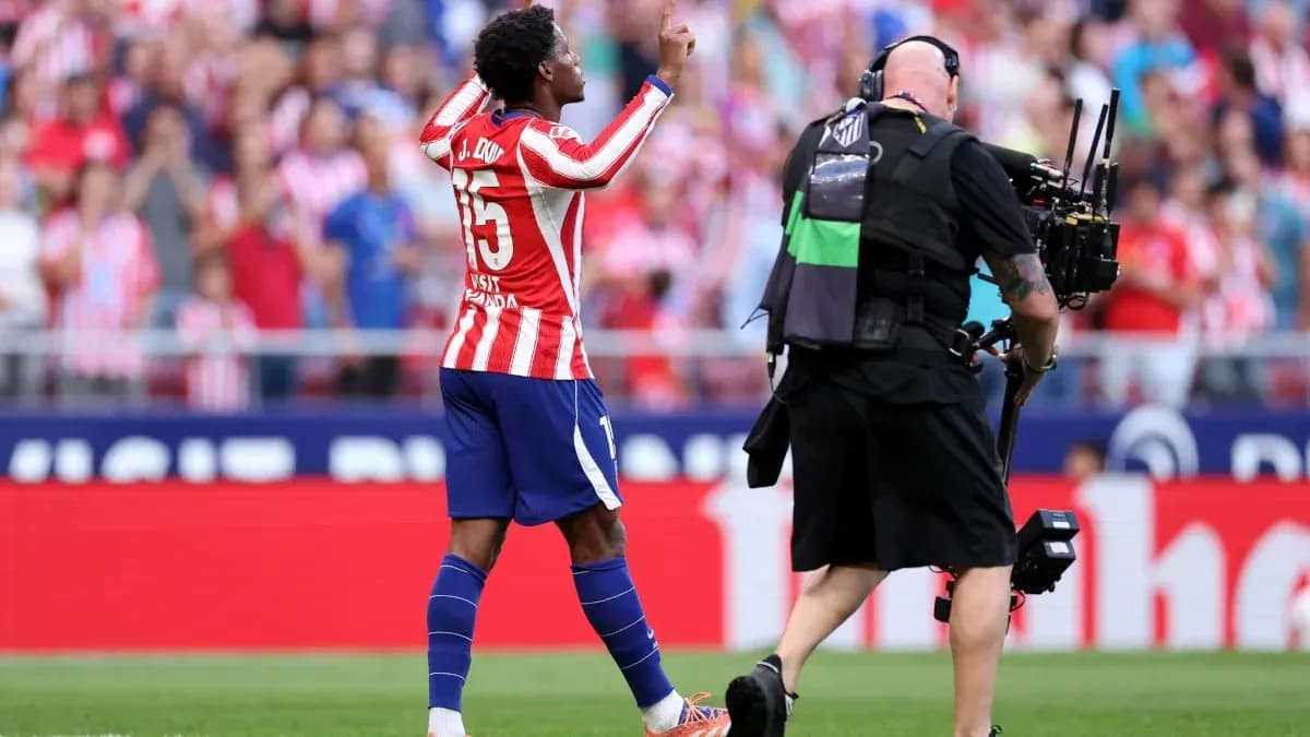 Jugador de Atlético de Madrid celebrando un gol