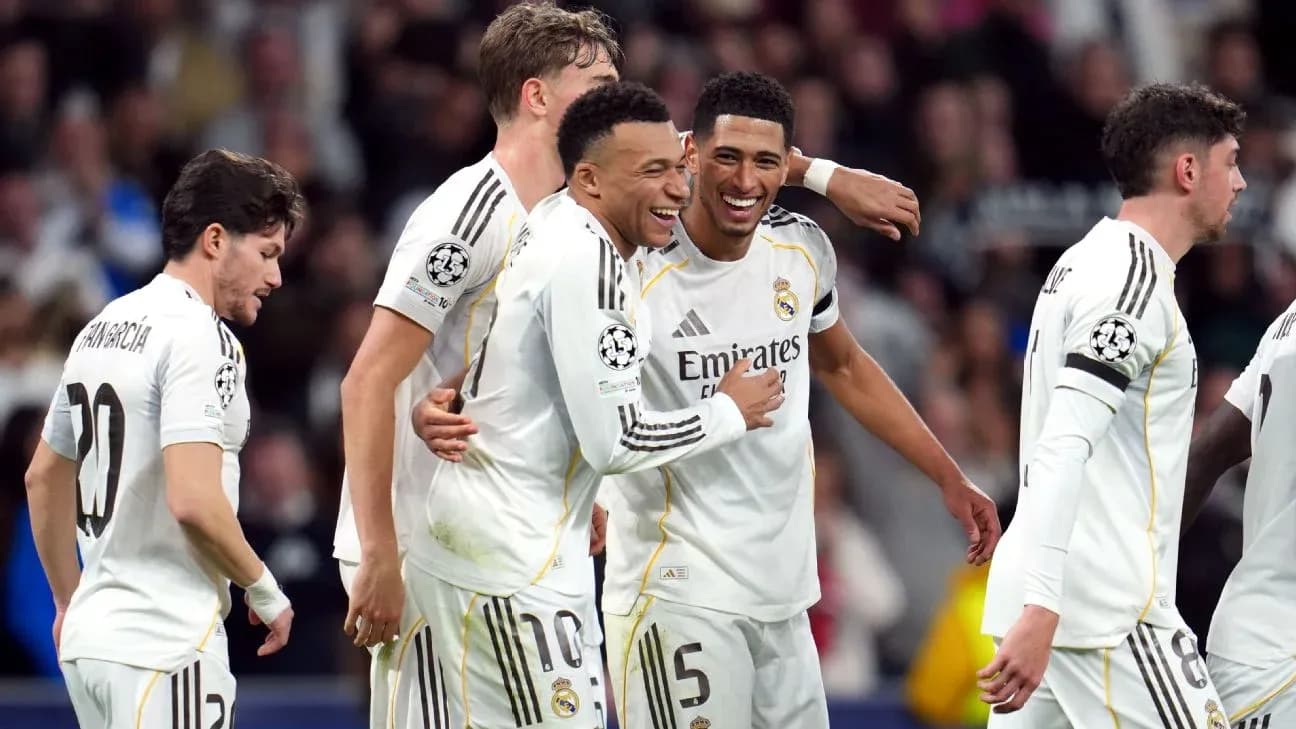 Jugadores del Real Madrid celebrando un gol
