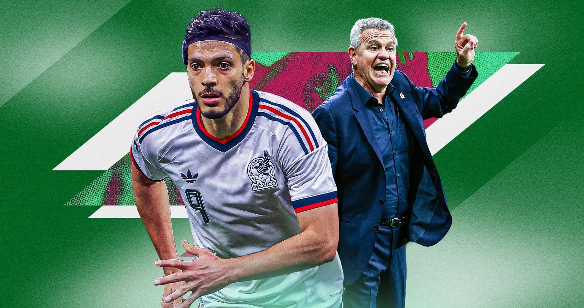 Jugador de México y entrenador en acción