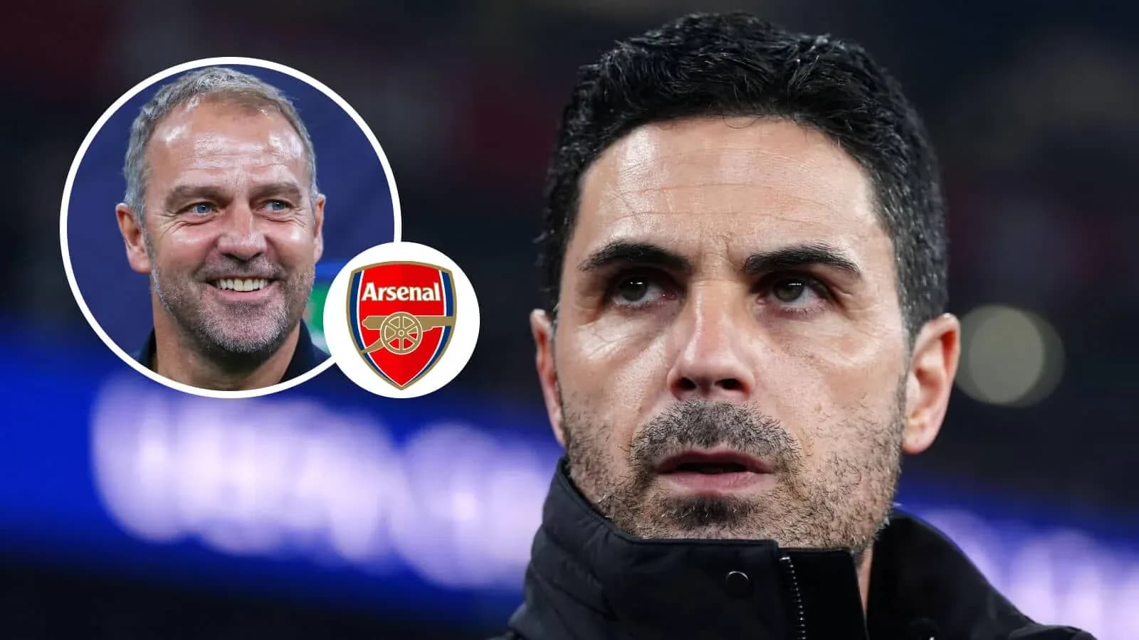 Entrenador de Arsenal durante un partido importante