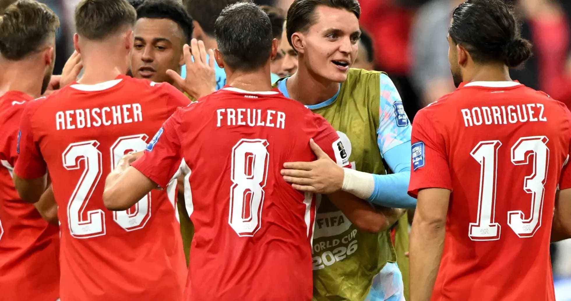Jugadores de Suiza celebrando en el Mundial 2026