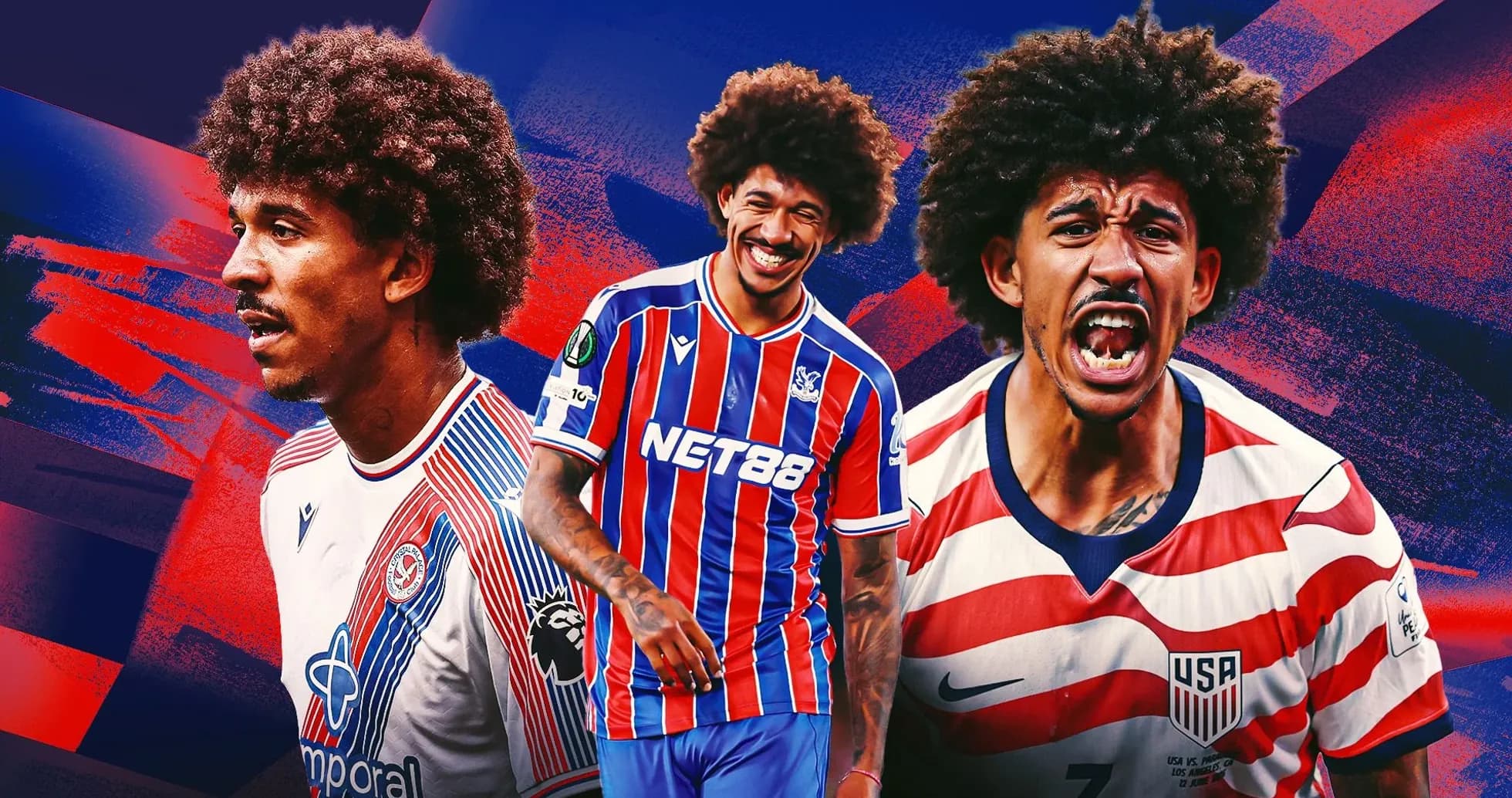 Jugador de fútbol con cabello rizado en acción