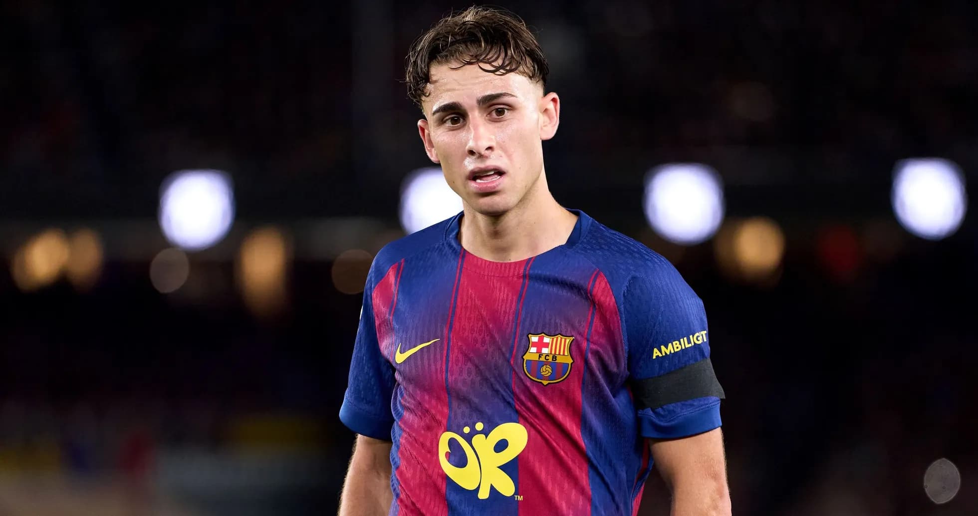 Jugador del FC Barcelona en el campo