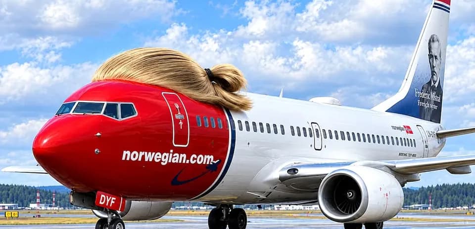 Avión de Norwegian con diseño de peinado notable