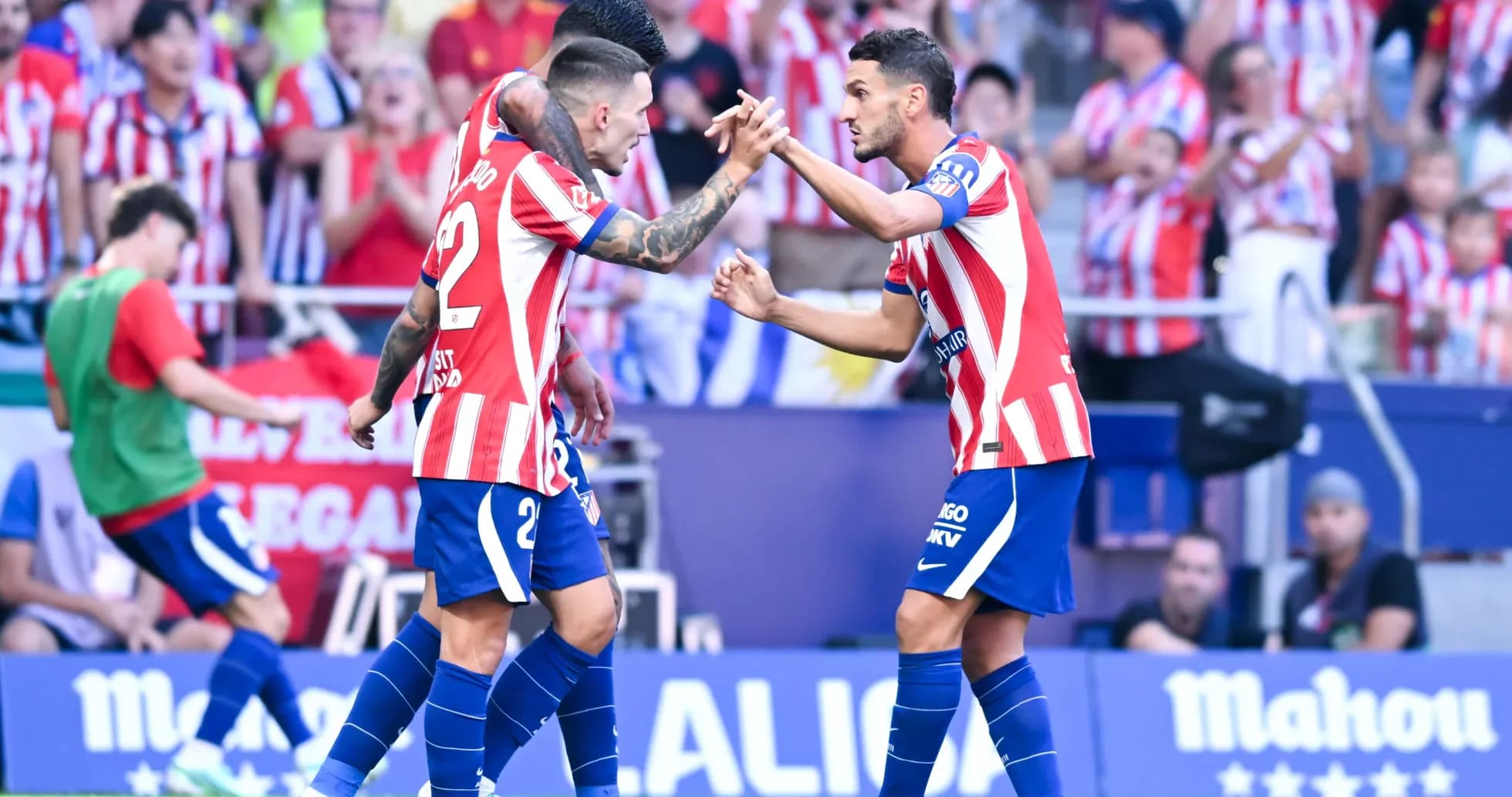 Jugadores de Atlético celebrando un gol