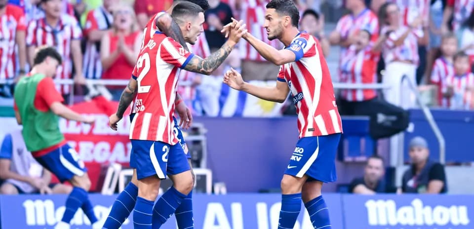 Jugadores de Atlético celebrando un gol