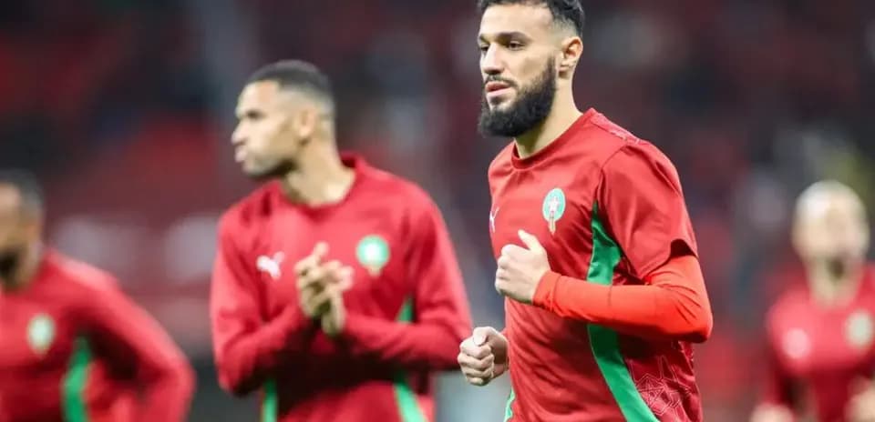 Jugadores de Marruecos en calentamiento previo