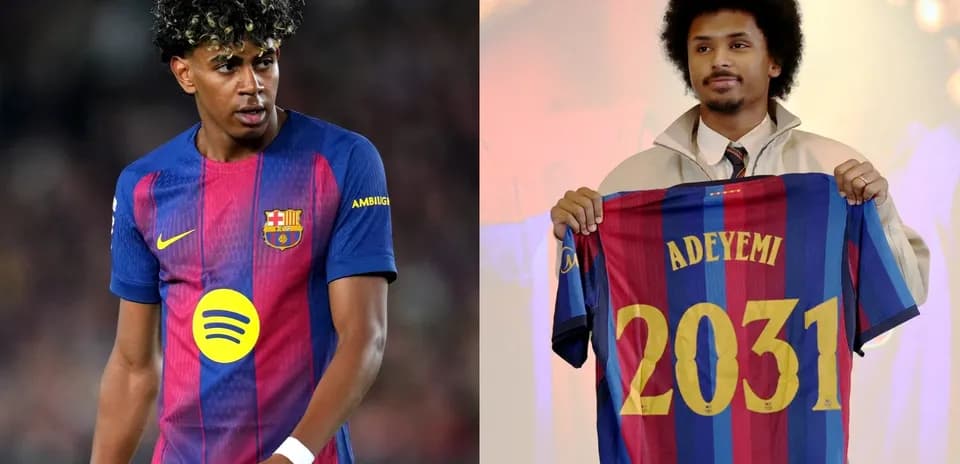Jugador del Barcelona y presentación de Adeyemi con camiseta