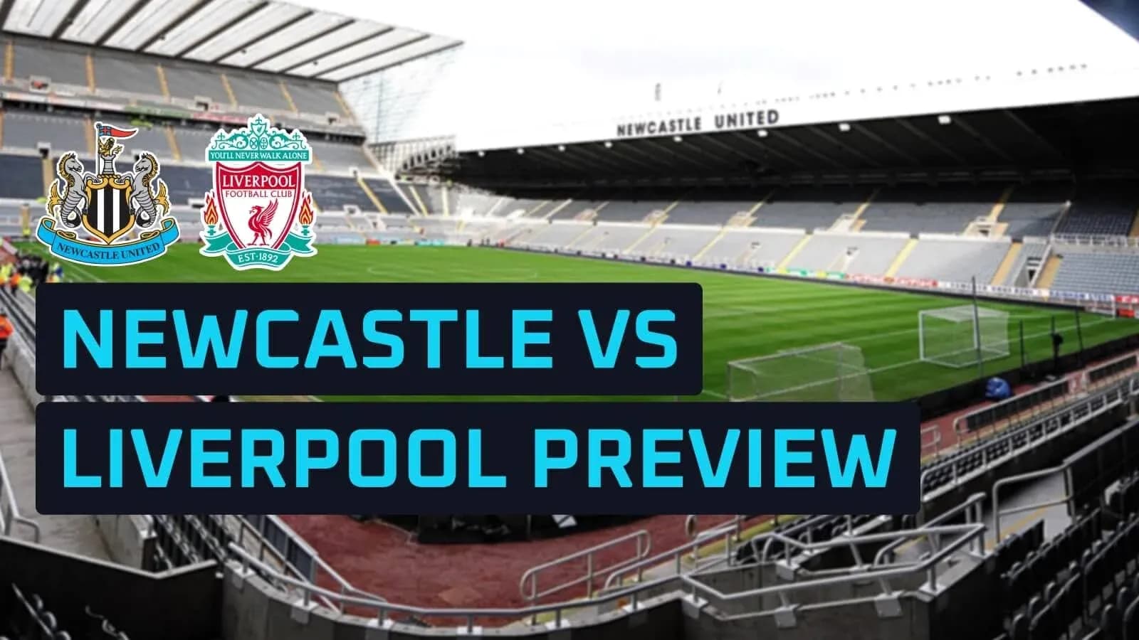 Estadio de Newcastle con logos de los equipos