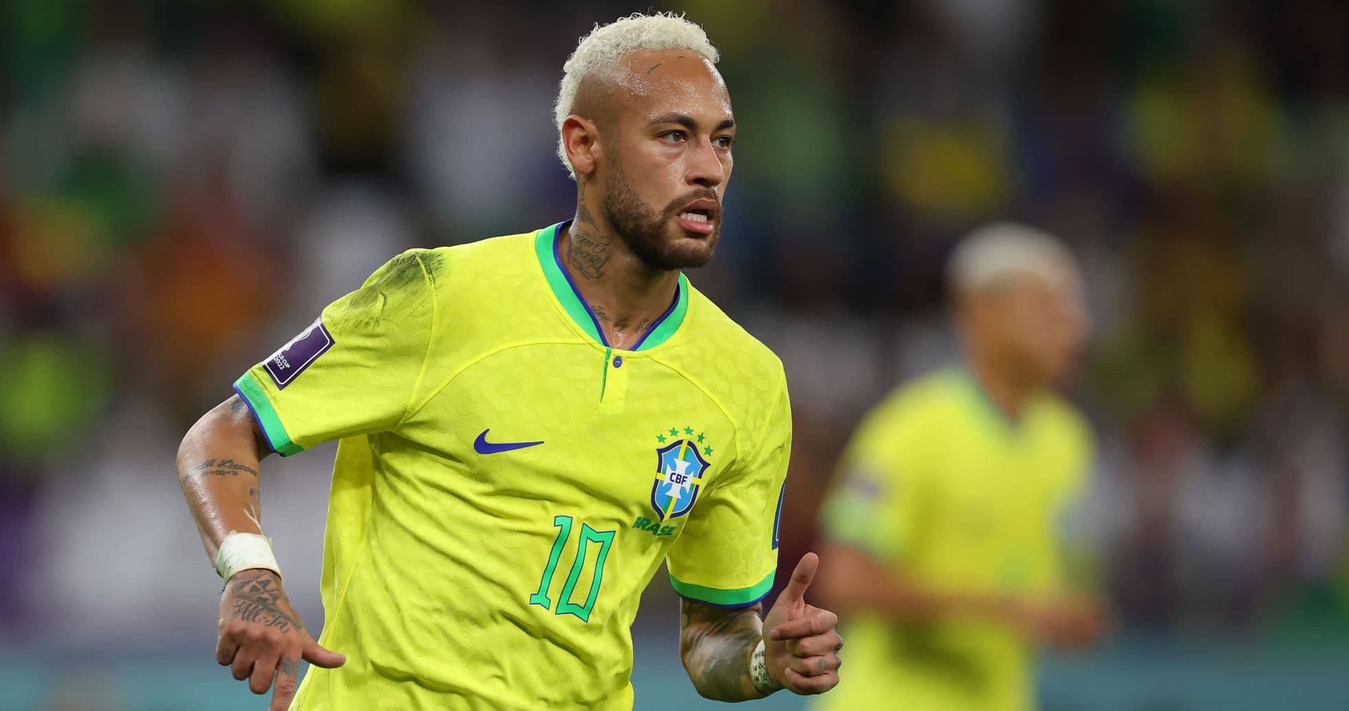 Neymar jugando con la selección de Brasil en partido