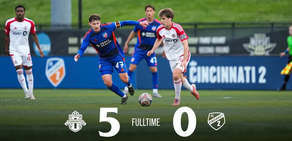 Toronto II gana 5-0 contra FC Cincinnati II