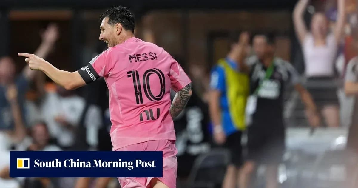Messi celebrando un gol en partido de fútbol