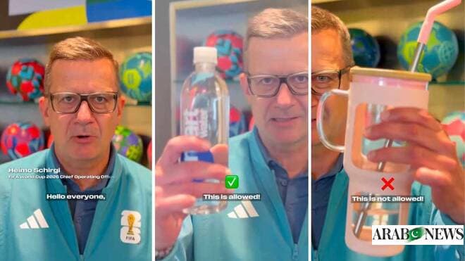 Presentador mostrando artículos permitidos y no permitidos