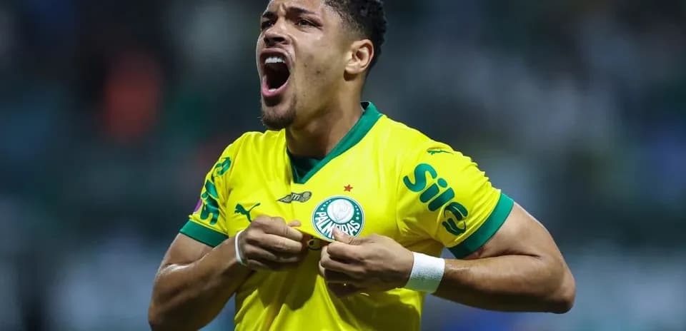 Jugador de Palmeiras celebrando un gol
