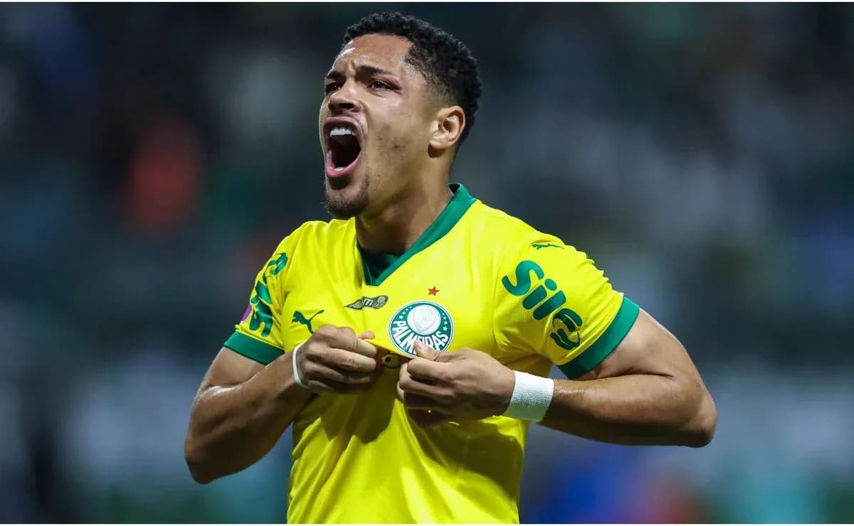 Jugador de Palmeiras celebrando un gol