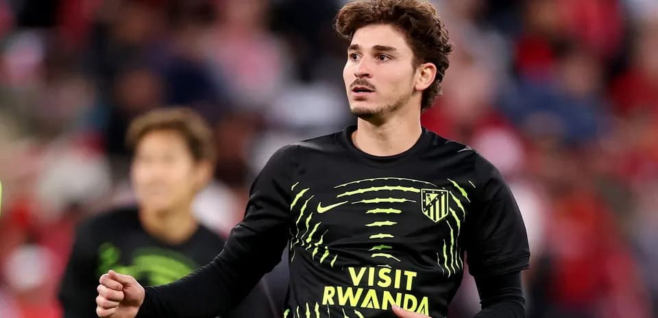 Jugador de Atlético de Madrid durante el calentamiento