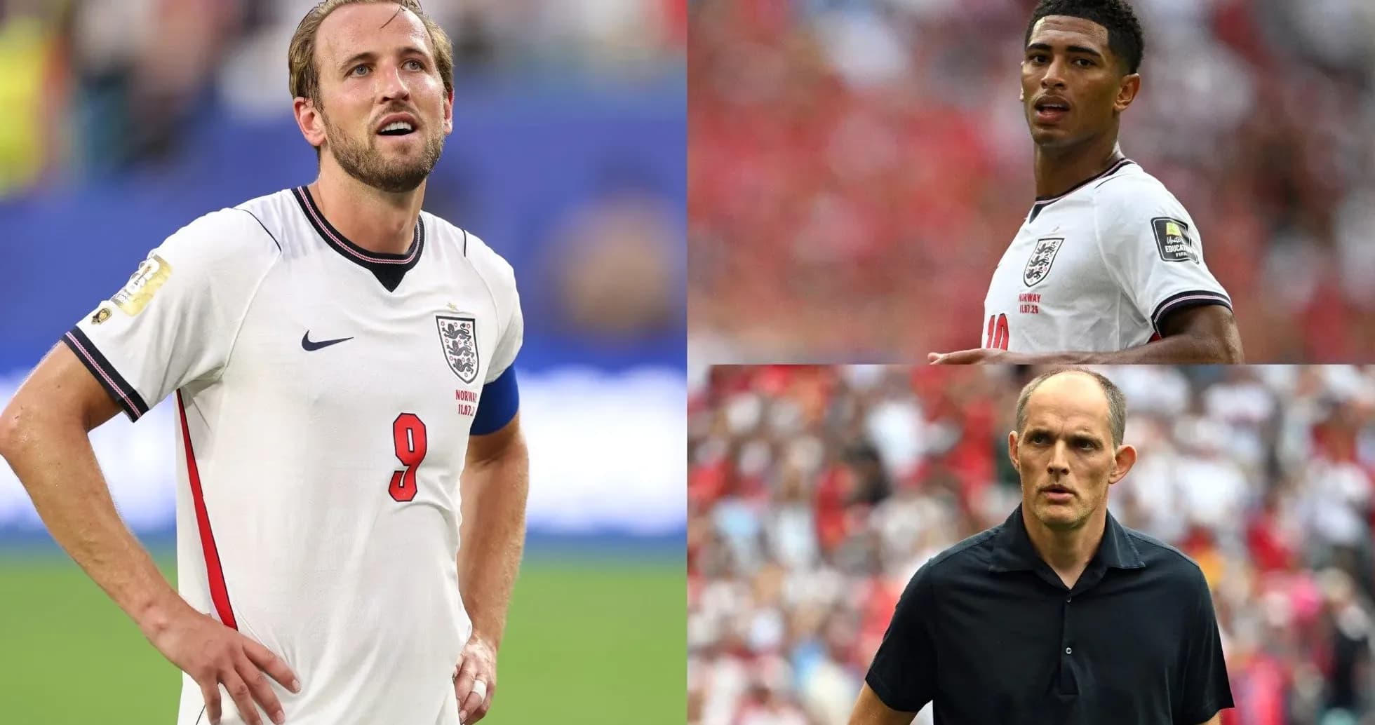 Jugadores de Inglaterra y entrenador en el partido