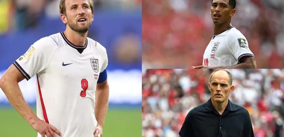 Jugadores de Inglaterra y entrenador en el partido