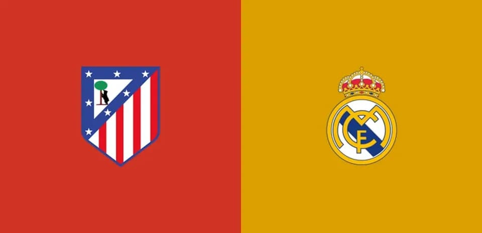 Escudos de Atlético de Madrid y Real Madrid