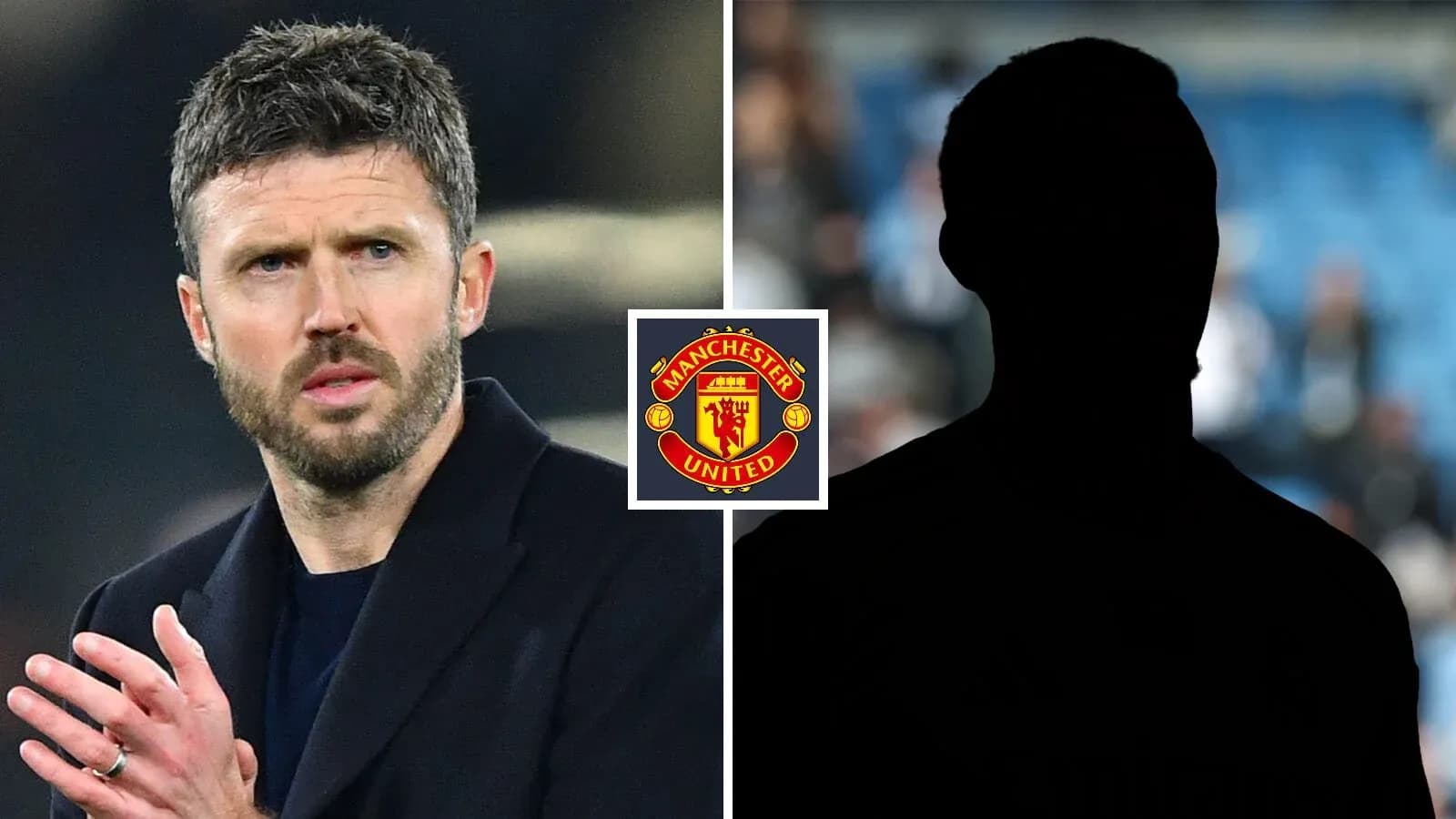 Michael Carrick y silueta de jugador en fondo