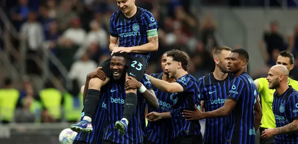 Celebración de los jugadores de Inter de Milán