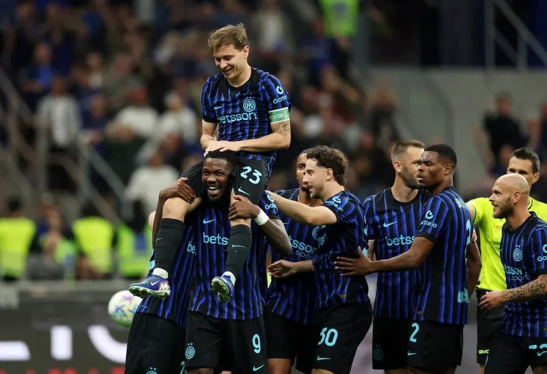 Celebración de los jugadores de Inter de Milán