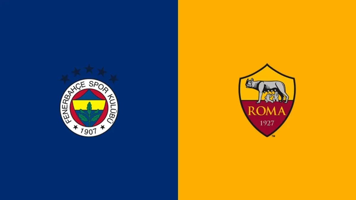 Logos de Fenerbahçe y Roma en fondo dividido