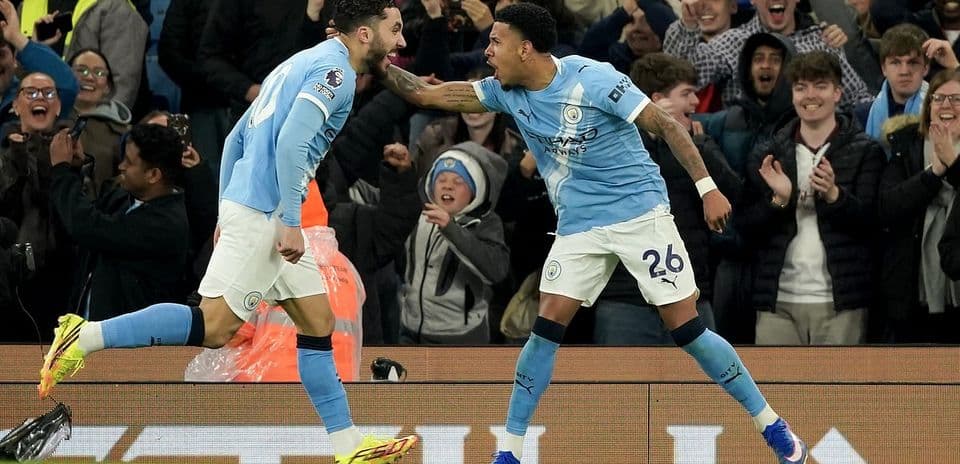 Celebración de jugadores de Manchester City