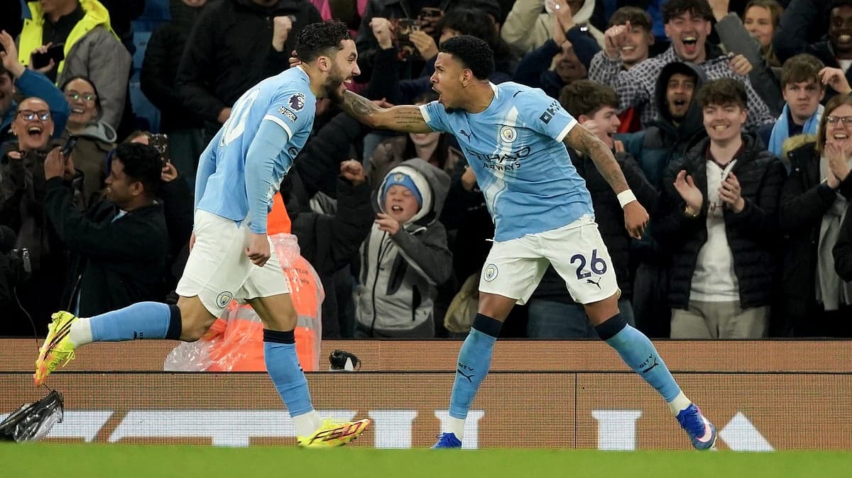 Celebración de jugadores de Manchester City