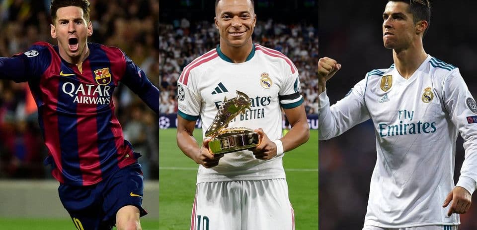 Comparación de Kylian Mbappé con Messi y Ronaldo tras 100 partidos en la Champions League